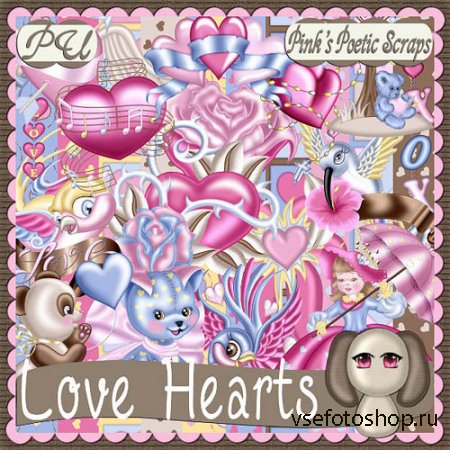 Scrap - Love Hearts PNG and JPG Files