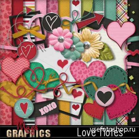 Scrap - Love Notes Kit PNG and JPG Files