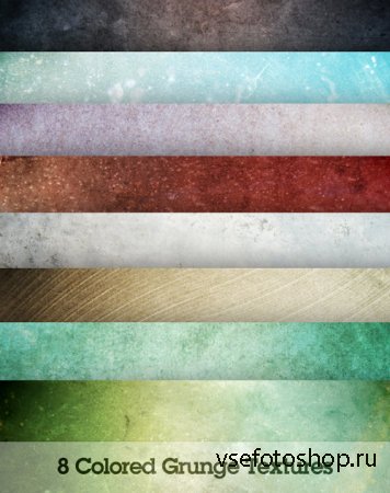 8 Colored Grunge Textures JPG Files