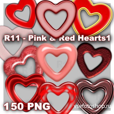 Pink & Red Hearts PNG Files