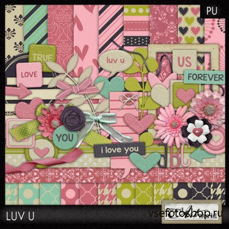 Scrap Set - Luv U PNG and JPG Files