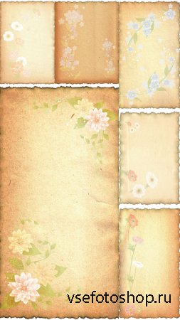 Old paper with flowers Textures
