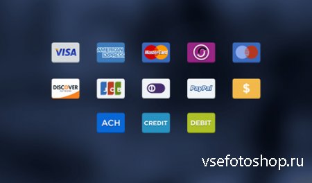 Colorful Credit Card Payment Icons Set