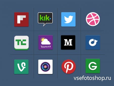 Popular Social Media Icons Set