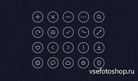 Thin Outline Simple Web Icons Set