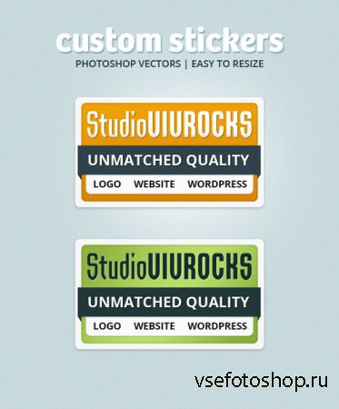 Textured Custom Stickers or Labels Set
