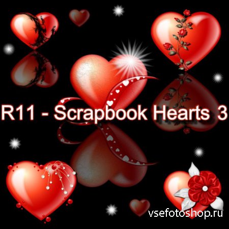 Scrapbook Hearts 3 PNG Files