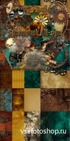 Scrap - Steampunk All- Over PNG and JPG Files