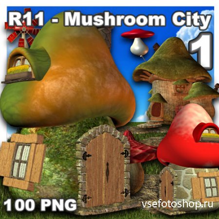Mushroom City - 1 PNG Files