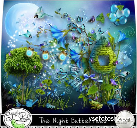 Scrap The Night Butterflies PNG and JPG Files