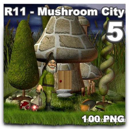 Mushroom City - 5 PNG Files