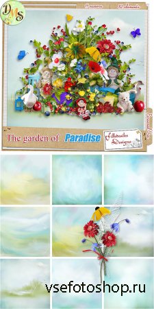 Scrap - The Garden of Paradise PNG and JPG Files