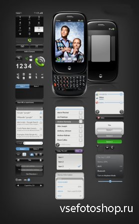 Black Cool Cell Phone Ui Design Psd Layered File