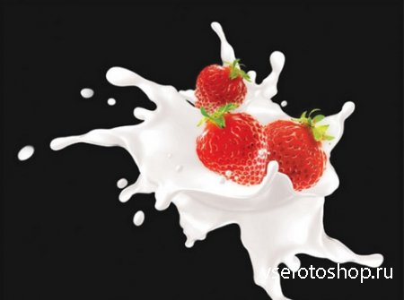 Strawberry Milk Flower Psd Layered Material