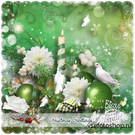 Scrap - Christmas Greetings PNG and JPG Files