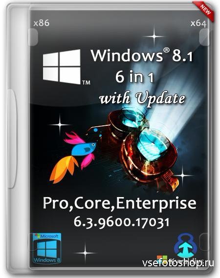 Windows 8.1 with 6.3.9600.17031 (Core/Pro/Enterprise) 6 in 1 by Kyvaldiys (x86/x64/RUS/2014)