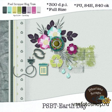 Scrap Kit - Earth Day PNG and JPG Files