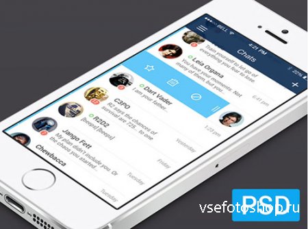 iOS7 messenger app PSD
