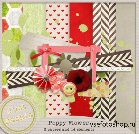 Scrap - Poppy Flower PNG and JPG