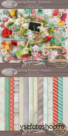 Scrap - Spring Florals PNG and JPG FIles