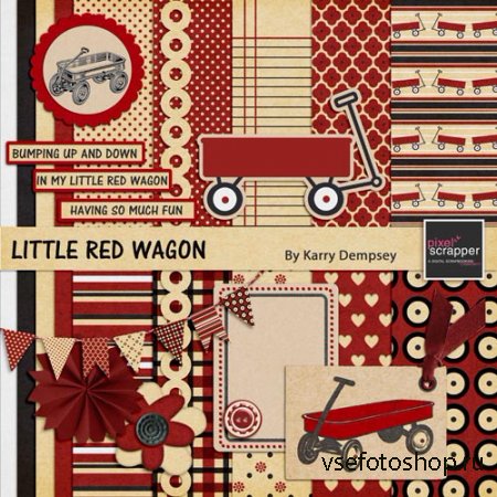 Scrap - Little Red Wagon PNG and JPG