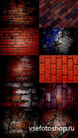 Brick Wall Texture in Red Style Set 2