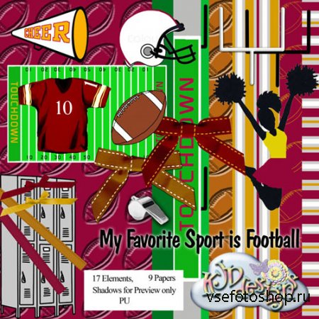 Scrap - My Favorite Sport Football PNG and JPG