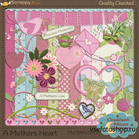 Scrap - A Mothers Heart Kit PNG And JPG Files
