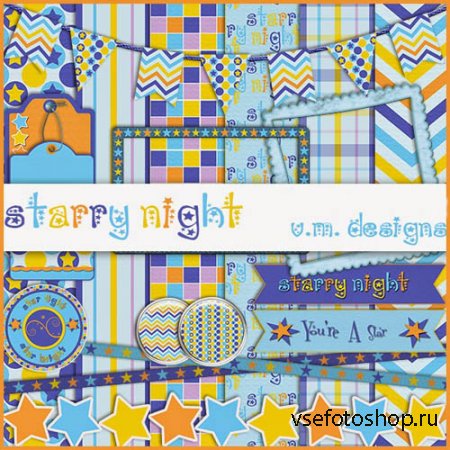 Scrap - Starry Night PNG and JPG