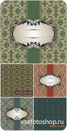    ,   / Vector backgrounds with patterns, vintage texture