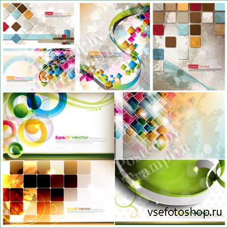       - Vector backgrounds with squares and ...