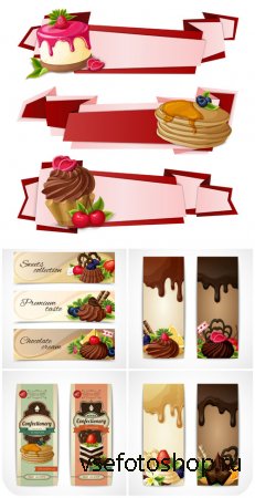   ,  / Banners vector sweets