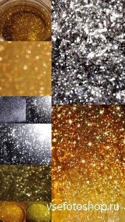 Set Textures Silver and Gold Sparkles