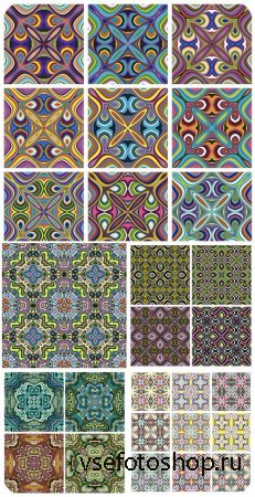 Векторные фоны с разноцветными цветочными узорами / Vector backgrounds