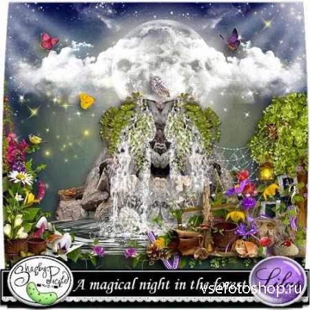 Сказочный скрап-комплект - Волшебная ночь в лесу