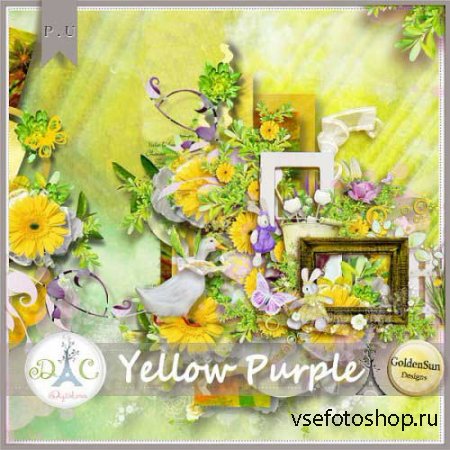 Цветочный скрап-комплект - Yellow Purple