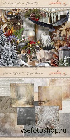 Scrap - Woodland Winter JPG and PNG