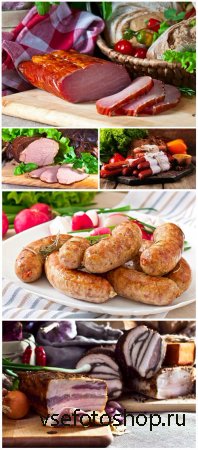 Meats, ham, sausage - stock photos