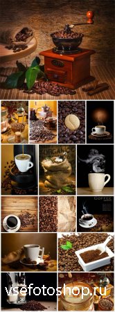 Coffee, coffee beans, cup of coffee - stock photos