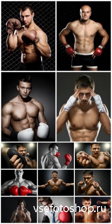 Boxing, male athletes - stock photos