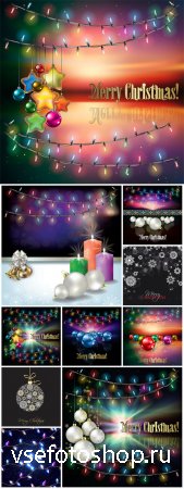 Christmas and new year holidays vector backgrounds