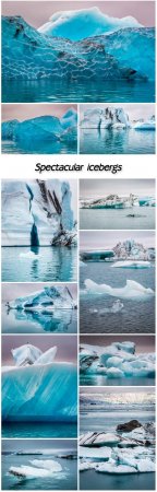 Spectacular icebergs floating on the lake, Ireland