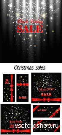 Christmas sales, backgrounds vector