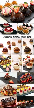 Desserts, cake, pies, muffins