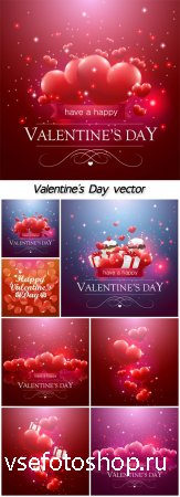 Valentine's Day vector background with hearts