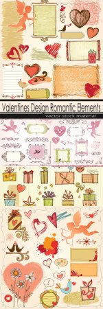 Valentines Design Romantic Elements