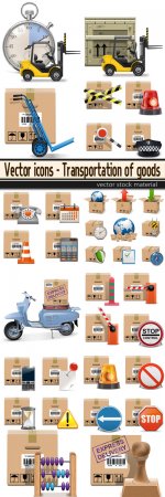 Vector icons - Transportation of goods