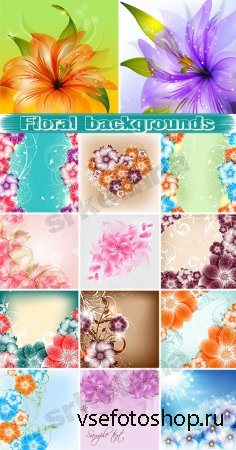 Яркие цветочные фоны - Bright floral backgrounds