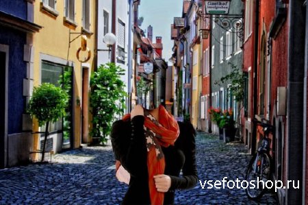 Шаблон женский - Прогулки по красивым улицам в Германии