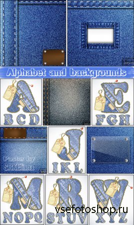     - Denim alphabet and backgrounds